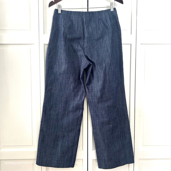 LOFT Button Trim Wide Leg trousers in Refined Denim 4P - Picture 4 of 15